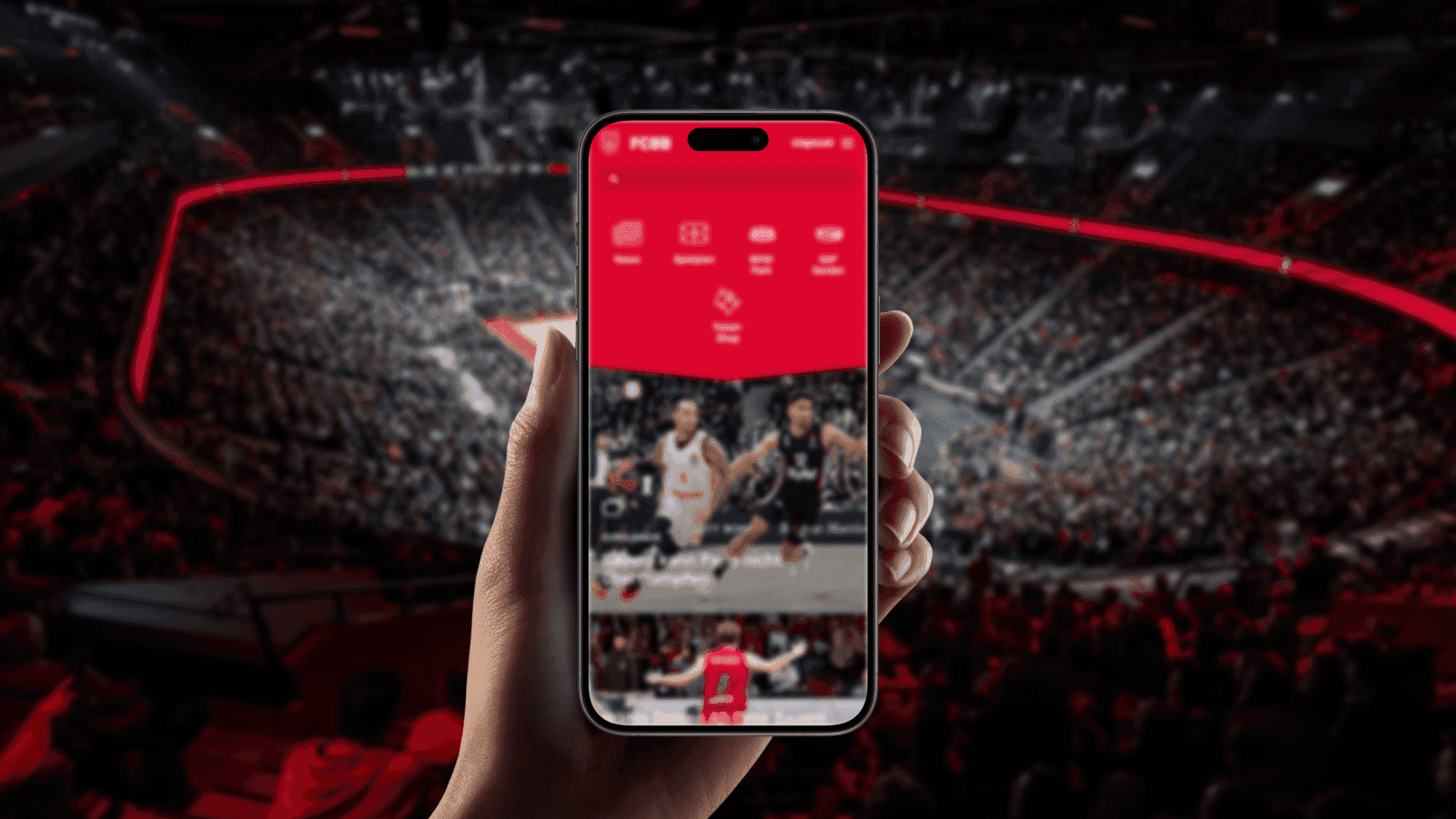 FCBB app with AI chatbot on a smartphone in the arena